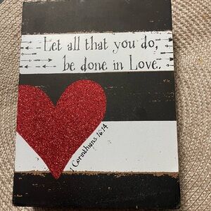 Hobby Lobby Decorative Wall Art with Red Heart